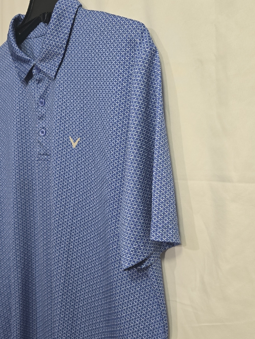 Callaway Opti-Dri Men's XXL Blue Polo Shirt Geometric - Picture 7 of 8
